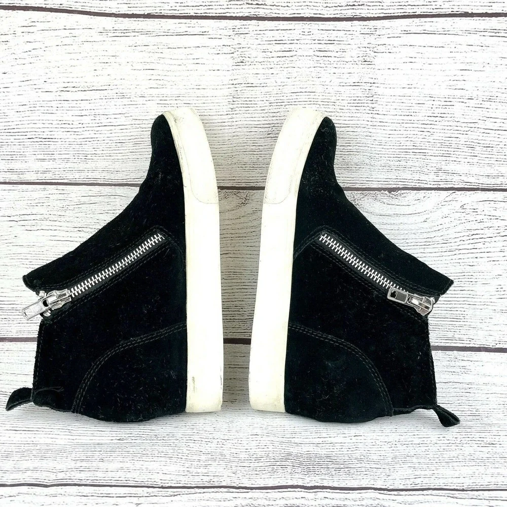 Steve Madden Wedgie Black Leather Casual Zip Up Ankle Boots Shoes Women's 9.5M - Picture 9 of 12